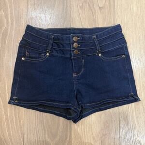 Blue Spice Women’s High-Rise Dark Wash Denim Shorts – 3-Button Fly Size 5